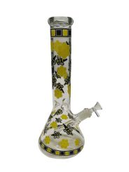 14 Inch Yellow Bee Comb Glass Water Pipe