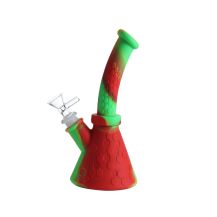 Silicone Water Pipe 21.5cm, Cream and Red, Green Color, Large Size