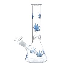 Glass Water Pipe 28cm, Leaf Design, Large Size