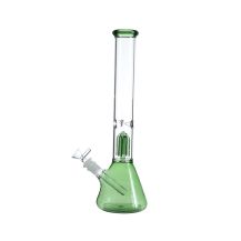 Glass Water Pipe 37cm, Blue and Green Base with Blue and Green Percolator Design, Extra Large Size