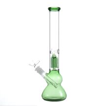 Glass Water Pipe 34cm, Blue and Green Base with Percolator Design, Extra Large Size