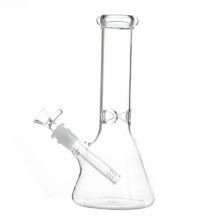 Glass Water Pipe 24.5cm, Clear Glass with Three Cone Design, Large Size