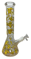 Glass Water Pipe 29cm, Yellow Happy Bunny Design, Extra Large Size
