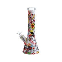 Glass Water Pipe 32cm, Joker Design with Ghostly Figures, Extra Large Size
