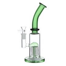 Glass Water Pipe 25cm, Blue and Green with Percolator Design, Large Size